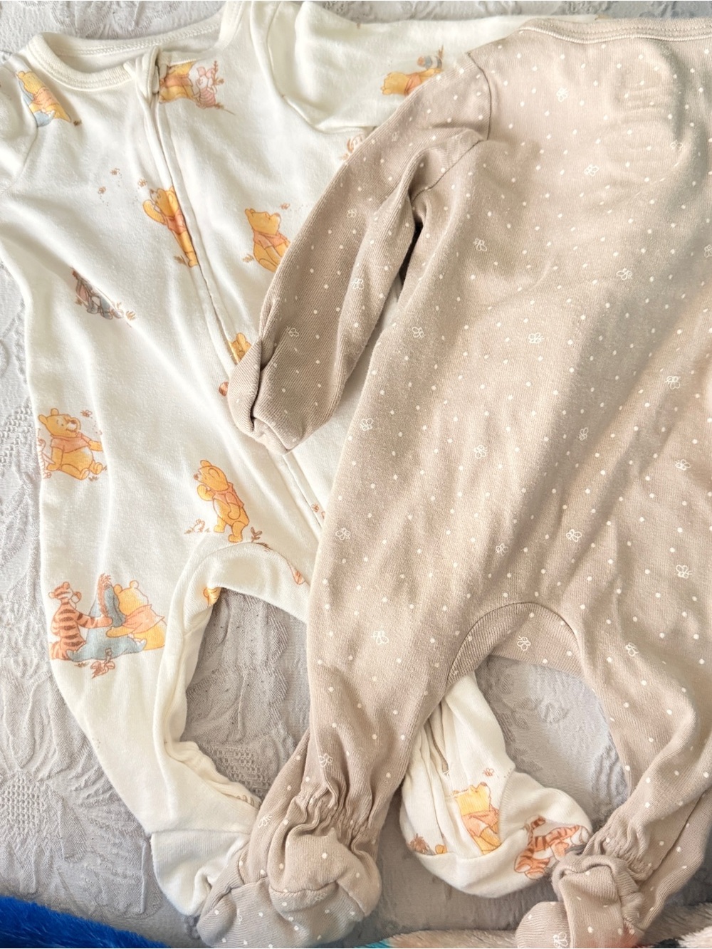 cloud island Winnie-the-Pooh Footed One-Piece Pajamas - White & Beige